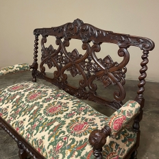 19th Century Renaissance Revival Louis XIII Style Sofa in Solid Oak