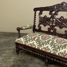19th Century Renaissance Revival Louis XIII Style Sofa in Solid Oak
