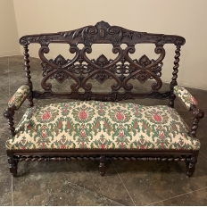 19th Century Renaissance Revival Louis XIII Style Sofa in Solid Oak