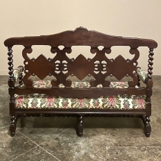 19th Century Renaissance Revival Louis XIII Style Sofa in Solid Oak