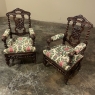 19th Century Renaissance Revival / Louis XIII Style Barley Twist Armchairs in Solid Oak