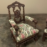 19th Century Renaissance Revival / Louis XIII Style Barley Twist Armchairs in Solid Oak