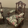 19th Century Renaissance Revival / Louis XIII Style Barley Twist Armchairs in Solid Oak