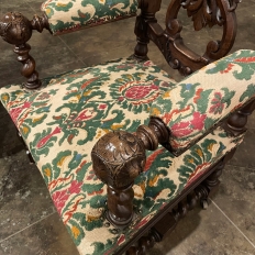 19th Century Renaissance Revival / Louis XIII Style Barley Twist Armchairs in Solid Oak