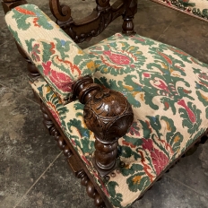 19th Century Renaissance Revival / Louis XIII Style Barley Twist Armchairs in Solid Oak