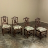 Set of Four 19th Century Renaissance Revival Louis XIII Style Barley Twist Side Chairs in Solid Oak