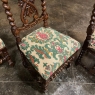 Set of Four 19th Century Renaissance Revival Louis XIII Style Barley Twist Side Chairs in Solid Oak