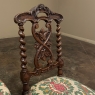Set of Four 19th Century Renaissance Revival Louis XIII Style Barley Twist Side Chairs in Solid Oak
