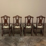 Set of Four 19th Century Renaissance Revival Louis XIII Style Barley Twist Side Chairs in Solid Oak