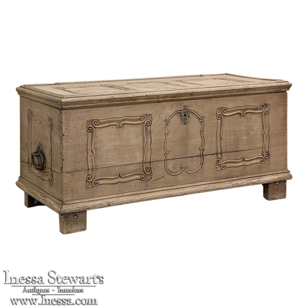 18th Century Country French Trunk in Stripped Oak