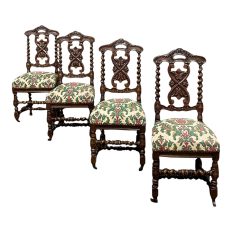 Pair 19th Century Napoleon III Period Louis XIV Style Armchairs ~ Fauteuils