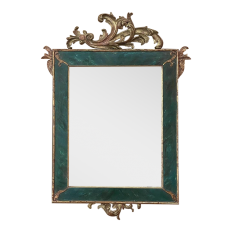19th Century French Louis XV Painted & Gilded Mirror