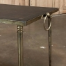Mid-Century Brass Coffee Table with Tooled Leather Top