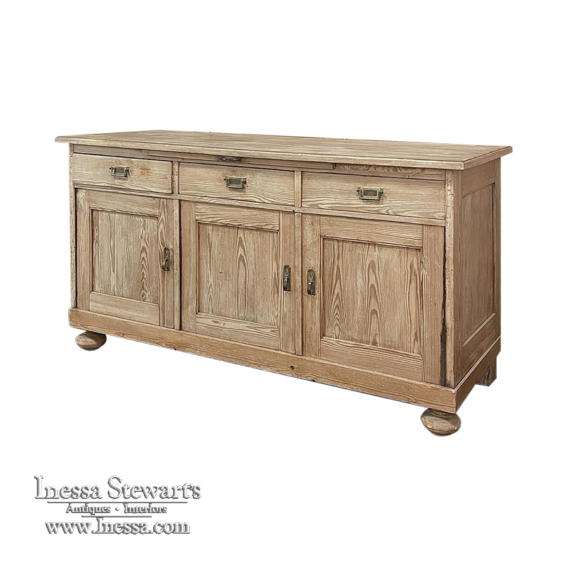 Antique Rustic French Buffet ~ Credenza in Stripped Pine