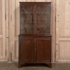 19th Century English Mahogany Bookcase ~ Curio Cabinet