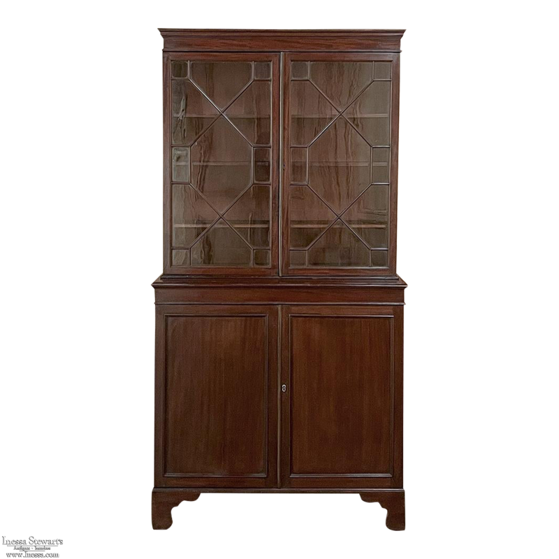 19th Century English Mahogany Bookcase ~ Curio Cabinet