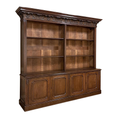 Grand Antique French Neoclassical Open Bookcase