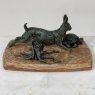 19th Century French Cold Painted Bronze on Onyx ~ Tortoise & Hare