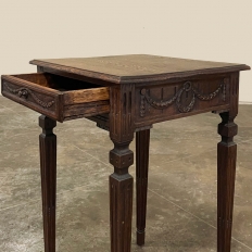 Antique Country French Neoclassical Louis XVI End Table ~ Lamp Table