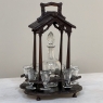 19th Century Black Forest Hand Carved Liqueur Stand with Original Glass