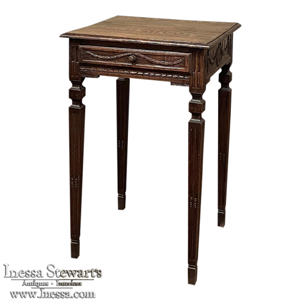 19th Century Country French Neoclassical Louis XVI End Table ~ Lamp Table
