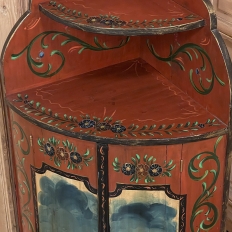 19th Century Swedish Painted Corner Cabinet