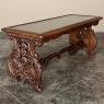 Antique French Renaissance Carved Coffee Table with Glass Top