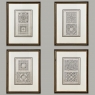 Set of Four Framed 18th Century Hand-Colored Architectural Engravings
