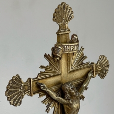 19th Century French Brass Crucifix