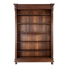 19th Century French Henri II Neoclassical Open Bookcase