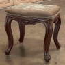 Antique French Louis XV Walnut Footstool with Needlepoint