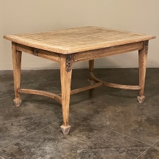 Antique French Louis XVI Parquet Table in Stripped Oak