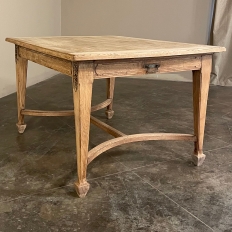 Antique French Louis XVI Parquet Table in Stripped Oak