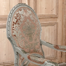 Pair Antique French Louis XVI Painted Armchairs ~ Fauteuils