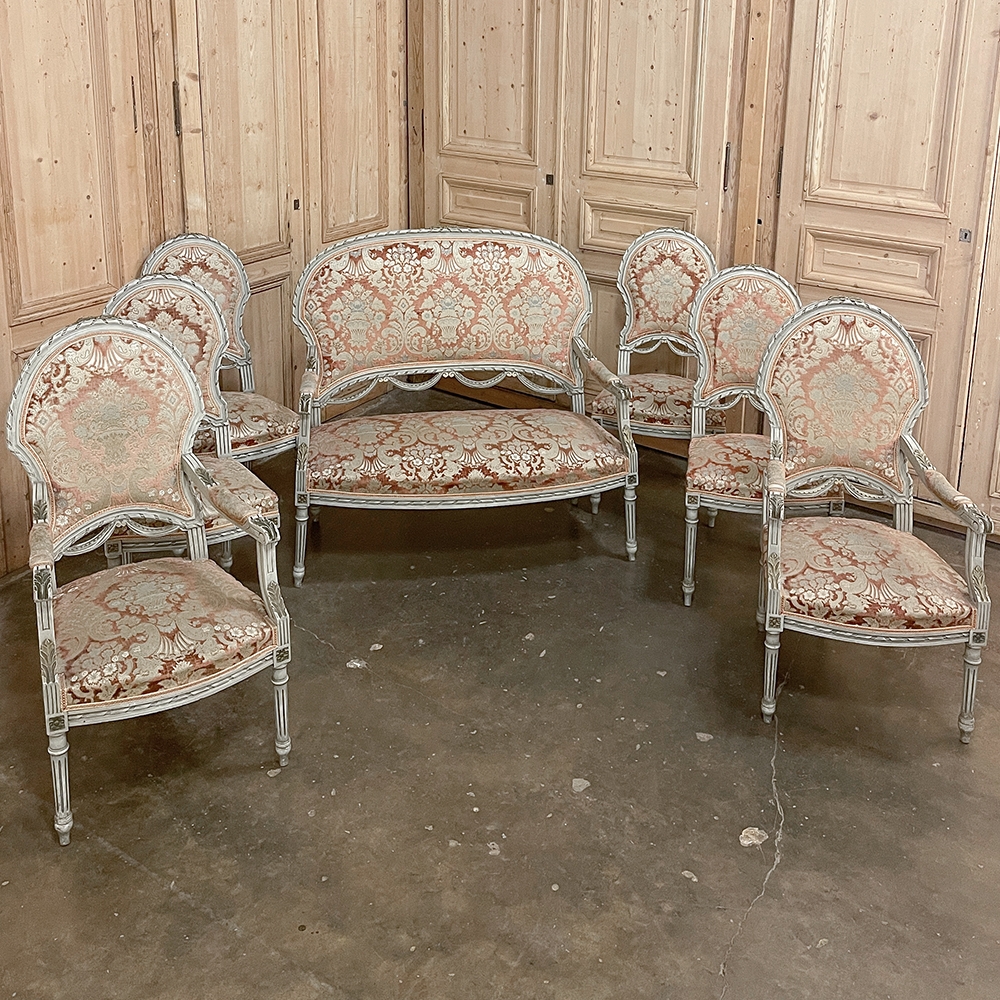 Pair of French Louis XVI Period Chairs with Original White Paint