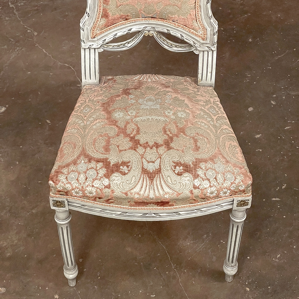 Pair of French Louis XVI Period Chairs with Original White Paint and N —  The Art of Antiquing