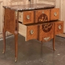 Antique French Louis XVI Neoclassical Marquetry Marble Top Commode