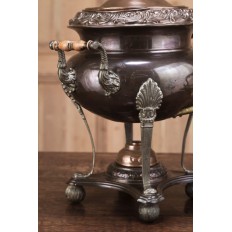 Antique French Copper and Brass Tea Urn
