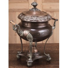 Antique French Copper and Brass Tea Urn