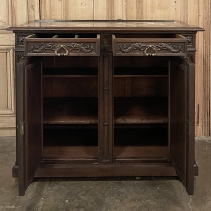 19th Century French Louis XVI Walnut Marble Top Buffet