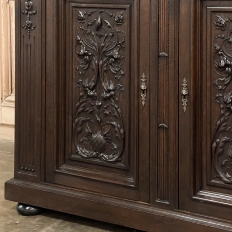 19th Century French Henri II Renaissance Revival Walnut Marble Top Buffet