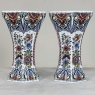 Antique 3-Piece Delft Garniture With Lidded Urn and 2 Vases