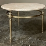 Mid-Century Modern Round Brass & Marble Coffee Table ~ Lamp Table