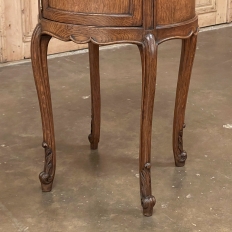 Pair Antique Country French Louis XV Round Nightstands