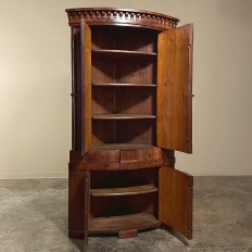 Antique English Regency Period Neoclassical Grand Corner Cabinet