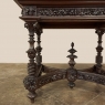 19th Century French Louis XIV Walnut Marble Top Center Table