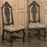 Pair Antique Italian Renaissance Side Chairs