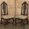 Pair Antique Italian Renaissance Side Chairs