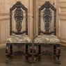 Pair Antique Italian Renaissance Side Chairs