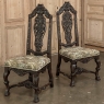 Pair Antique Italian Renaissance Side Chairs